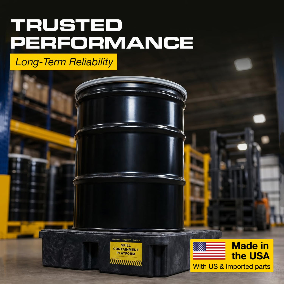Eagle Modular Spill Containment Platform with Forklift Pockets, Secondary Containment, Made in USA
