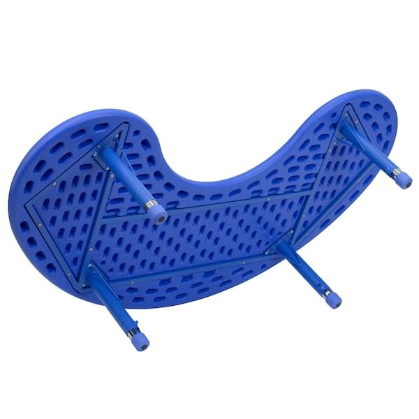 Flash Furniture Adjustable Half-Moon Blue Plastic Activity Table