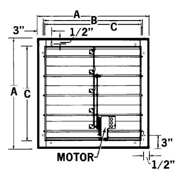 Dayton 4C560 Motorized Damper for 16" Fan, 100-240V