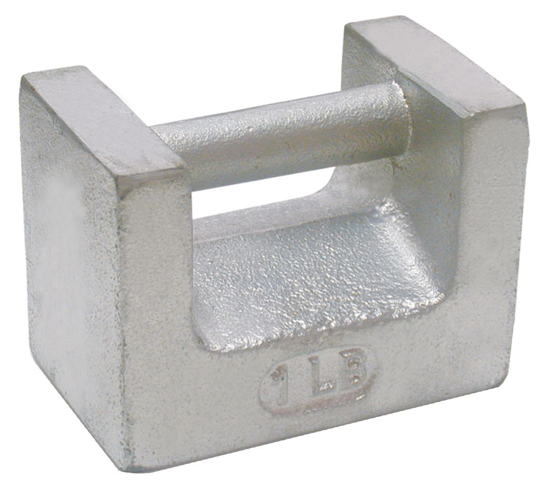 Rice Lake Cast Iron Painted Grip Handle Calibration Weight, ASTM Class 7, Metric and U.S. Customary