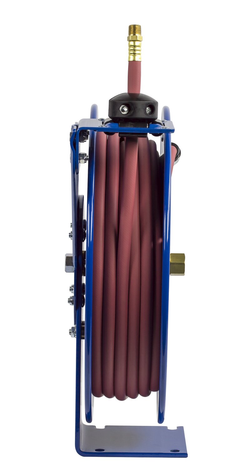 Coxreels P-LP-110 Low Pressure Spring Rewind Hose Reel: 1/4" I.D., 10' Hose Capacity, with Hose, 300 PSI