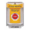 SS2231PO-EN STI Yellow Indoor/Outdoor Flush Turn-to-Reset Stopper Station with EMERGENCY POWER OFF Label English