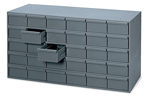 Durham 014-95 Gray Cold Rolled Steel Storage Cabinet, 33-3/4" Width x 17-3/4" Height x 11-5/8" Depth, 30 Drawer