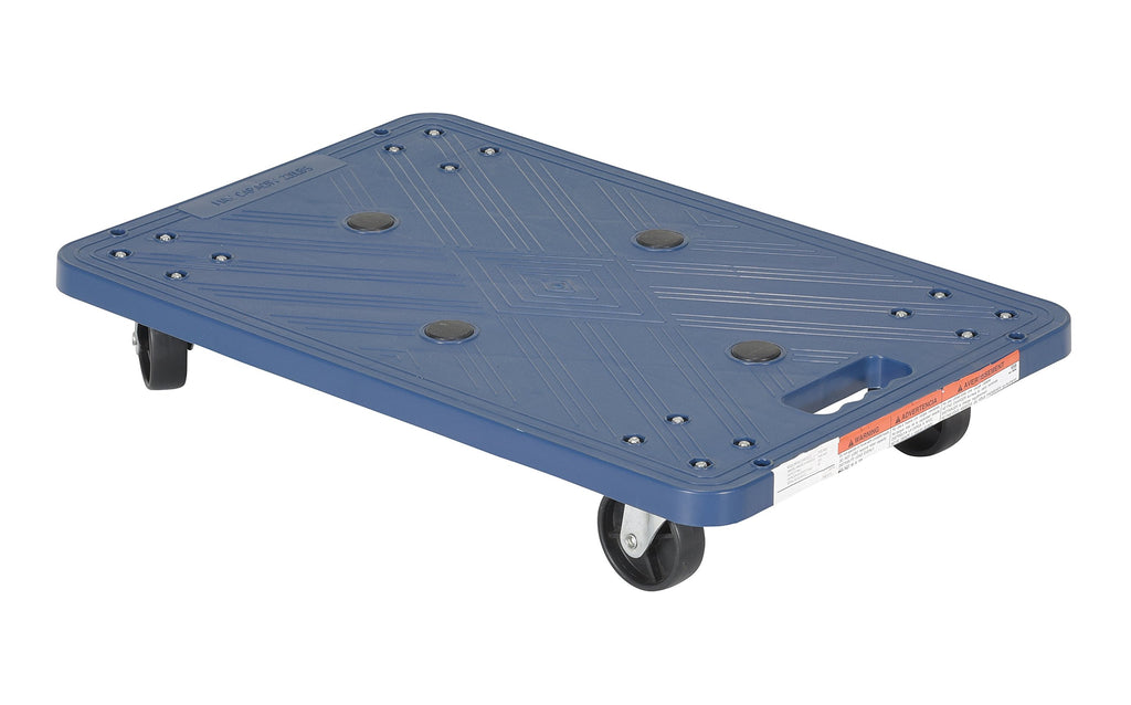Vestil POS-1624 Polyethylene Dolly 24 In. x 16 In. x 4-7/16 In. 220 Lb. Capacity Blue