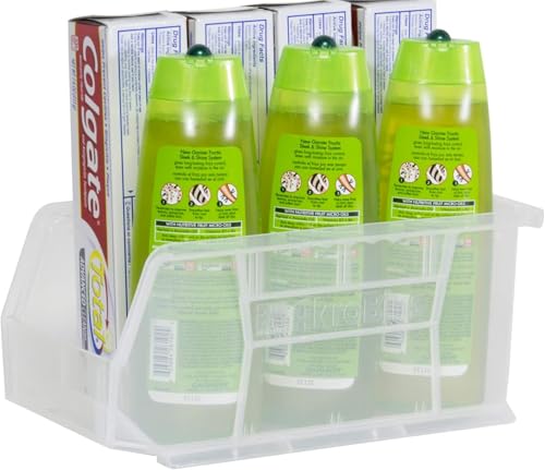 Akro-Mils 30230 AkroBins Plastic Storage Bins, Space-Saving Stackable Bins for Garage, Pantry, Craft Organization, 11-" x 5-" x 5-", Black, 12-Pack
