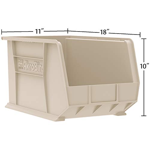 Akro-Mils 30260 AkroBins Hanging Stacking Storage Bins, 18" x 11" x 10", Black (6 Pack)