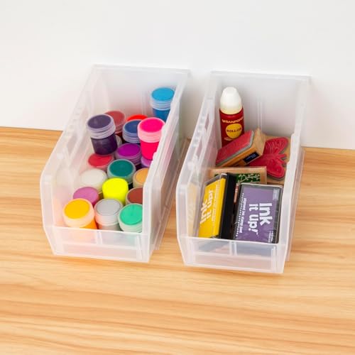 Akro-Mils 30230 AkroBins Plastic Storage Bins, Space-Saving Stackable Bins for Garage, Pantry, Craft Organization, 11-" x 5-" x 5-", Black, 12-Pack