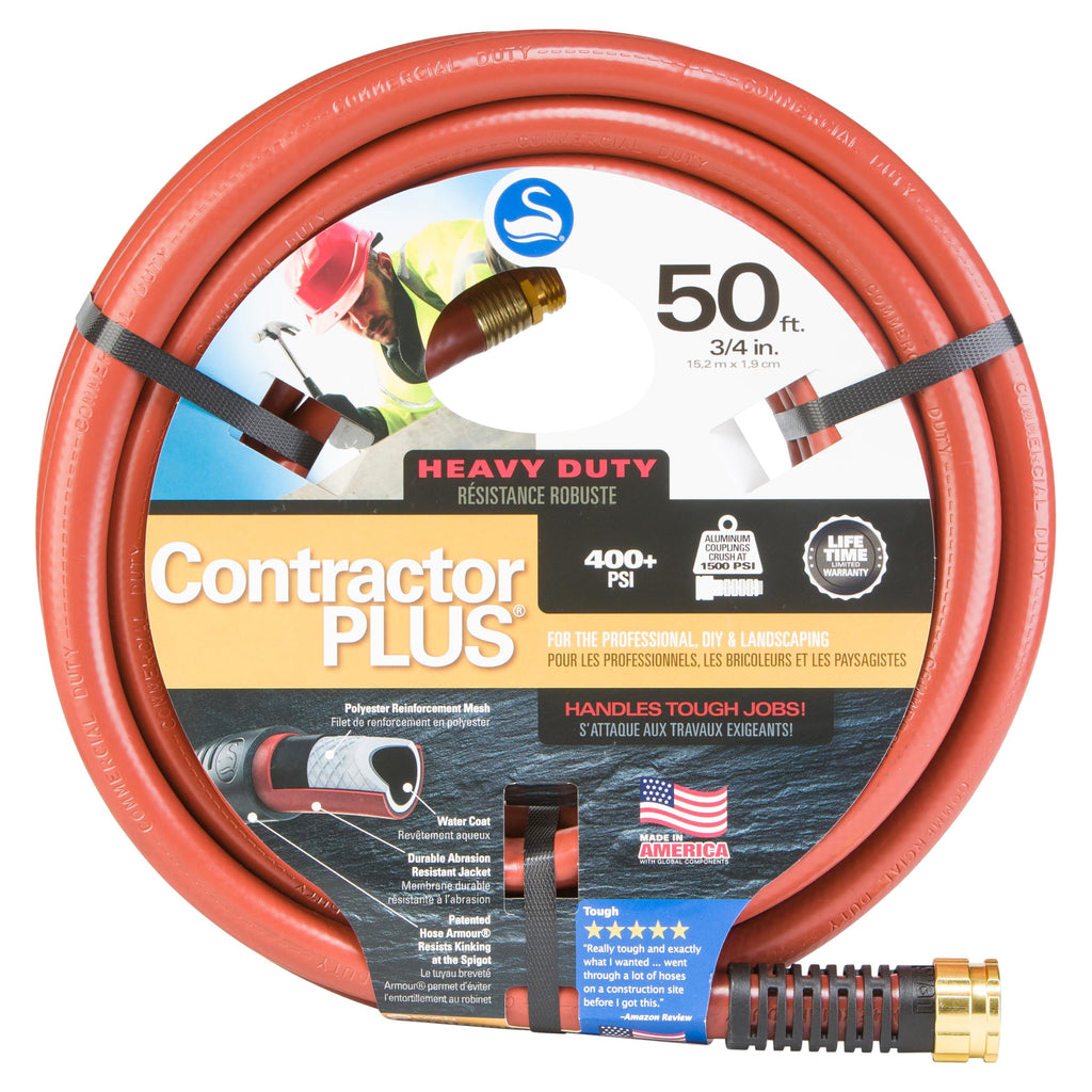 Swan ContractorPLUS Heavy Duty Watering Hose, 400+ PSI, Red