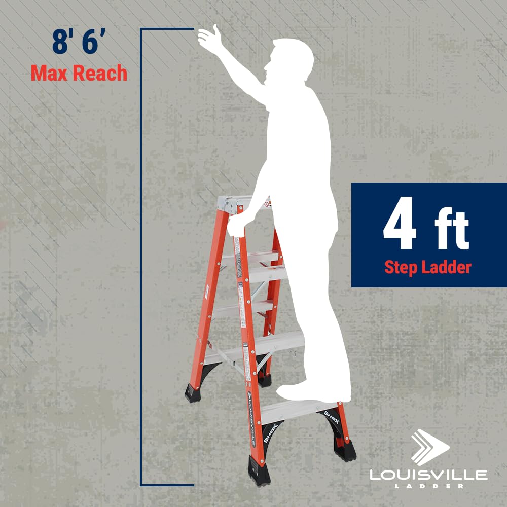Louisville Ladder Fiberglass Twin Front Ladder, 375-Pound Duty Rating