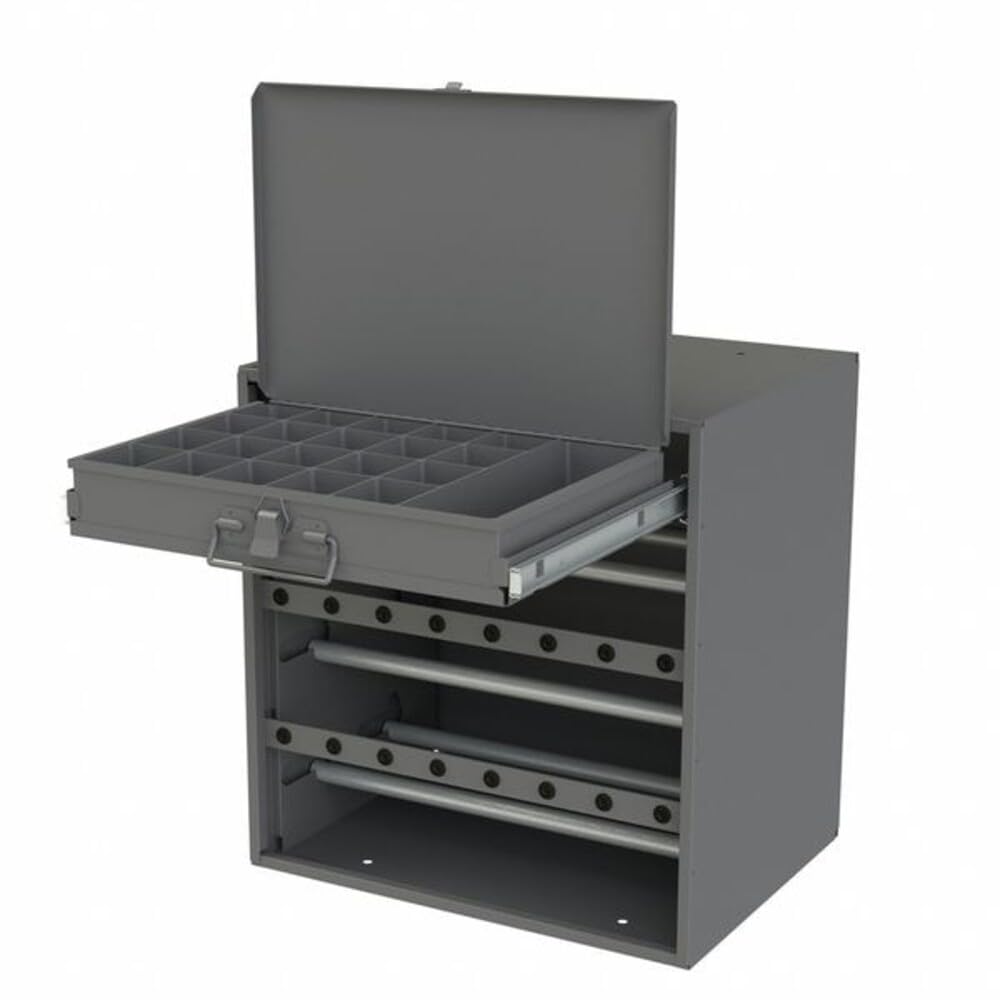 Durham 297B-95 Cold Rolled Steel Wire and Terminal Storage Cabinet, 11-7/8" Length x 15-9/16" Width x 16-7/16" Height, Gray Powder Coated Finish
