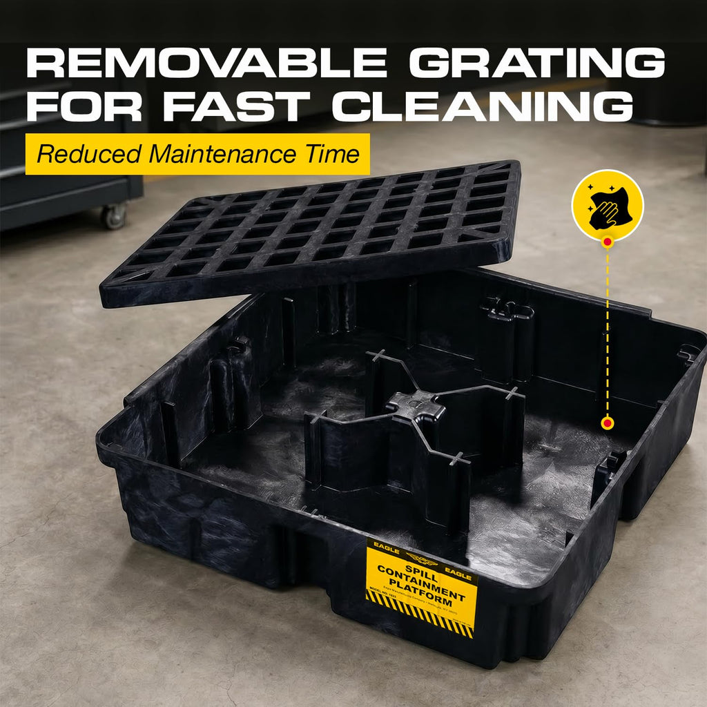 Eagle Modular Spill Containment Platform with Forklift Pockets, Secondary Containment, Made in USA