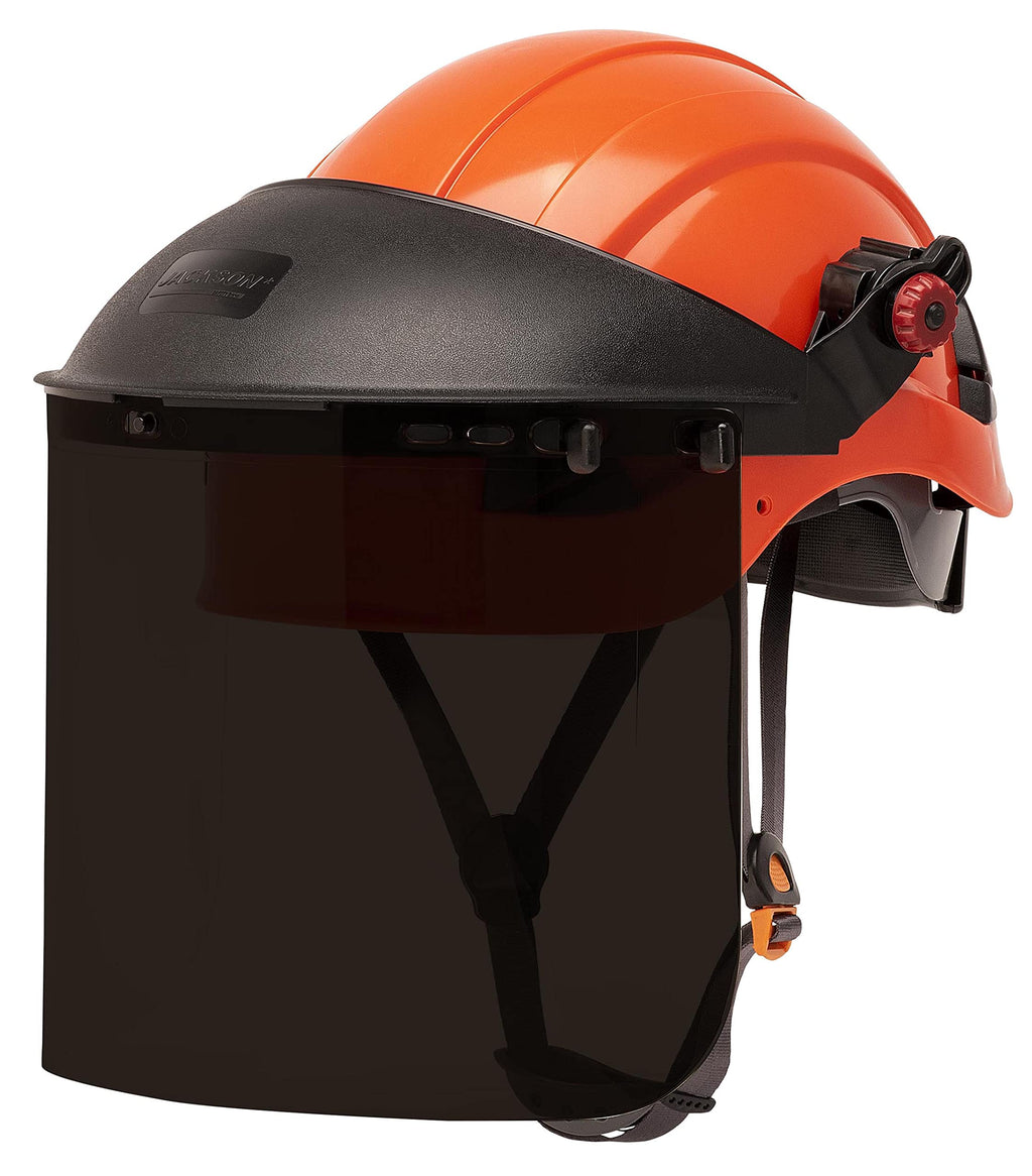 Jackson Safety Face Shield Window for Jackson Safety Headgear, 8" x 15.5" x 0.06", Polycarbonate, Unbound, Shade 5 Tint (Case of 12), 29080