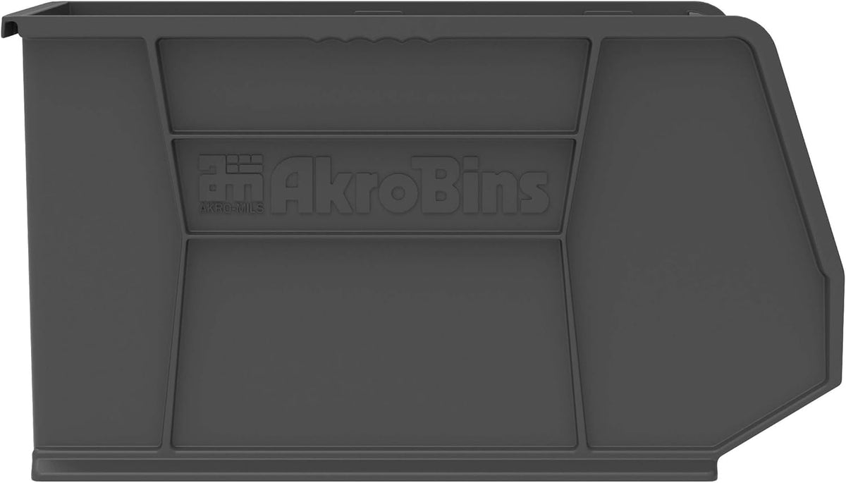 Akro-Mils 30260 AkroBins Hanging Stacking Storage Bins, 18" x 11" x 10", Black (6 Pack)