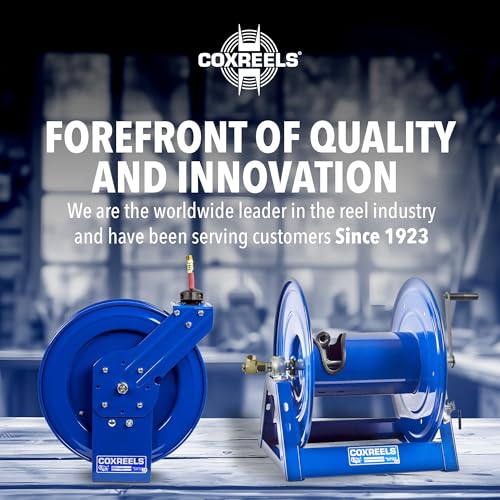 Coxreels P-LP-110 Low Pressure Spring Rewind Hose Reel: 1/4" I.D., 10' Hose Capacity, with Hose, 300 PSI