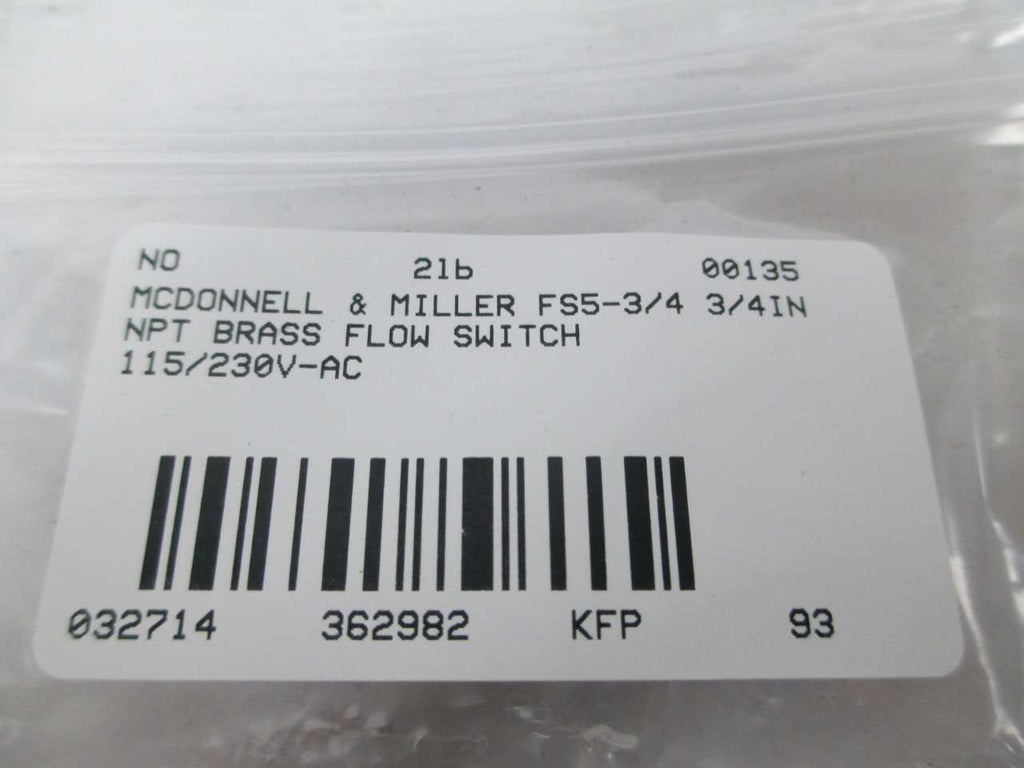 Mcdonnell & Miller Switch, Liquid Flow