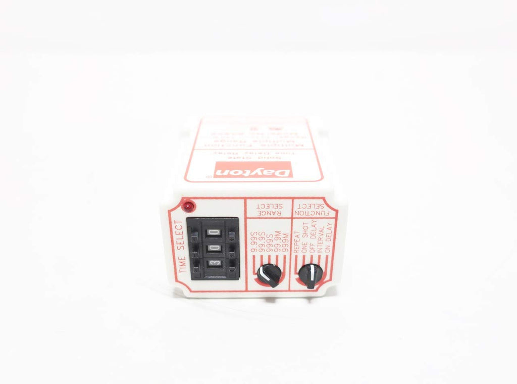DAYTON 6A855 Solid State 0.05SEC - 999MIN 120V-AC TIME DELAY Relay