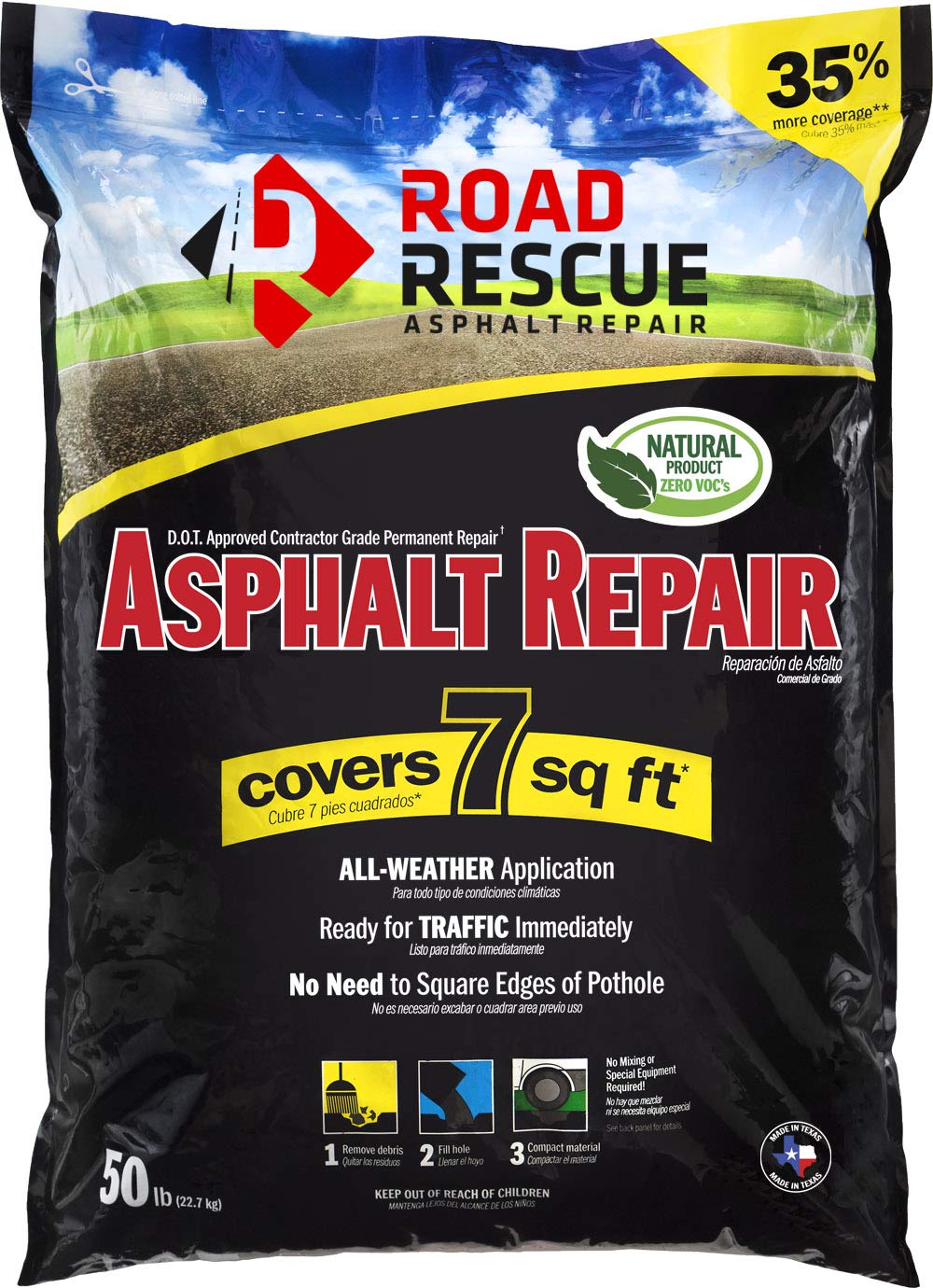 Road Rescue Black Asphalt Repair 50 lb.