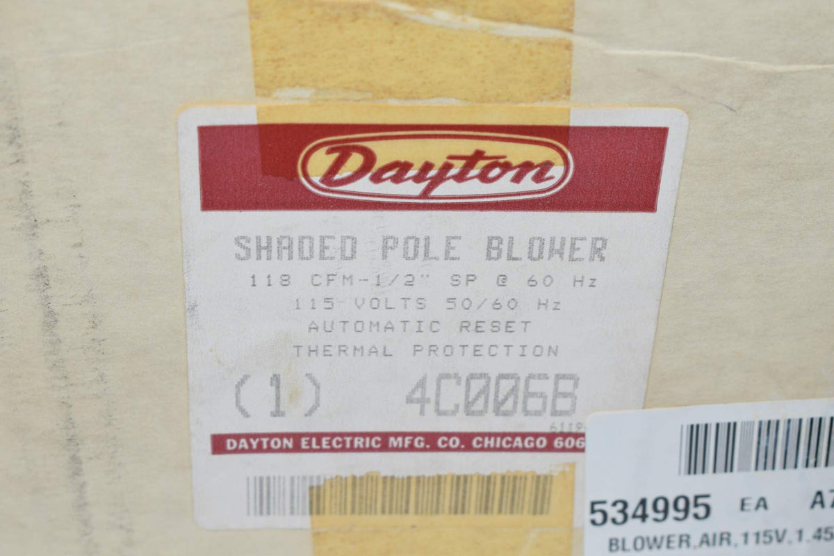 Dayton 1TDR6 Blower, 150 CFM, 2450 RPM, 115V