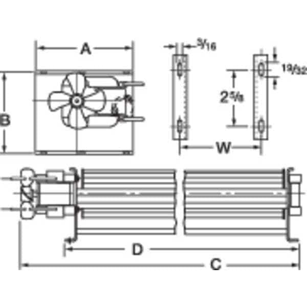 Dayton 1TDU5 Transflow Blower, 115V