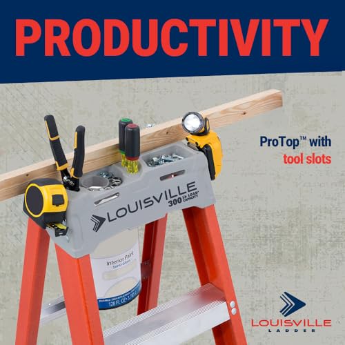 Louisville Ladder Fiberglass Step Ladder, 300-Pound Duty Rating