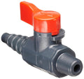 Asahi America-1078002 Labcock PVC Ball Valve, Inline, Unibody, Lever, 1/4" NPT Male x 3/8" Hose