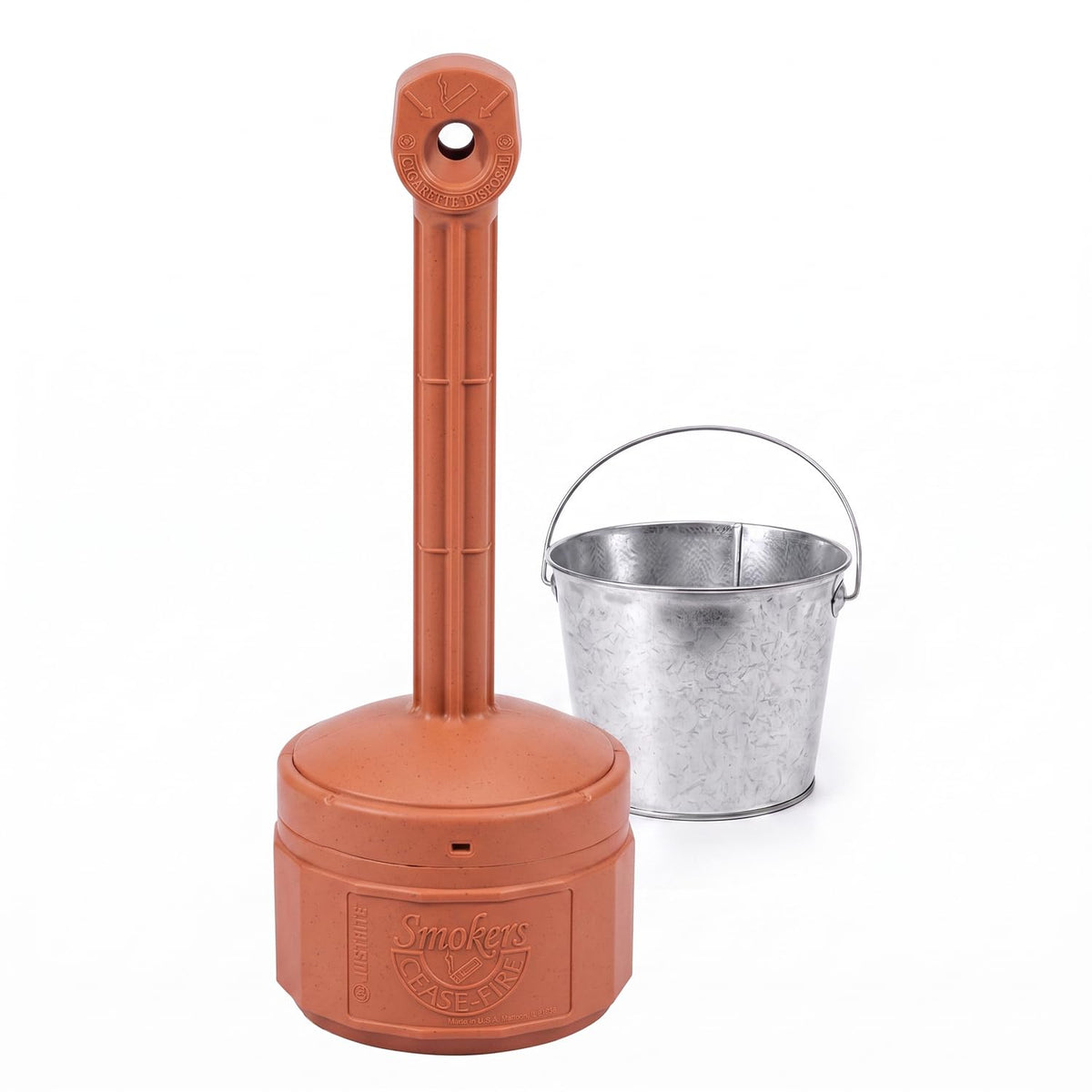Justrite Personal Smokers Cease Fire Polyethylene Cigarette Butt Receptacle