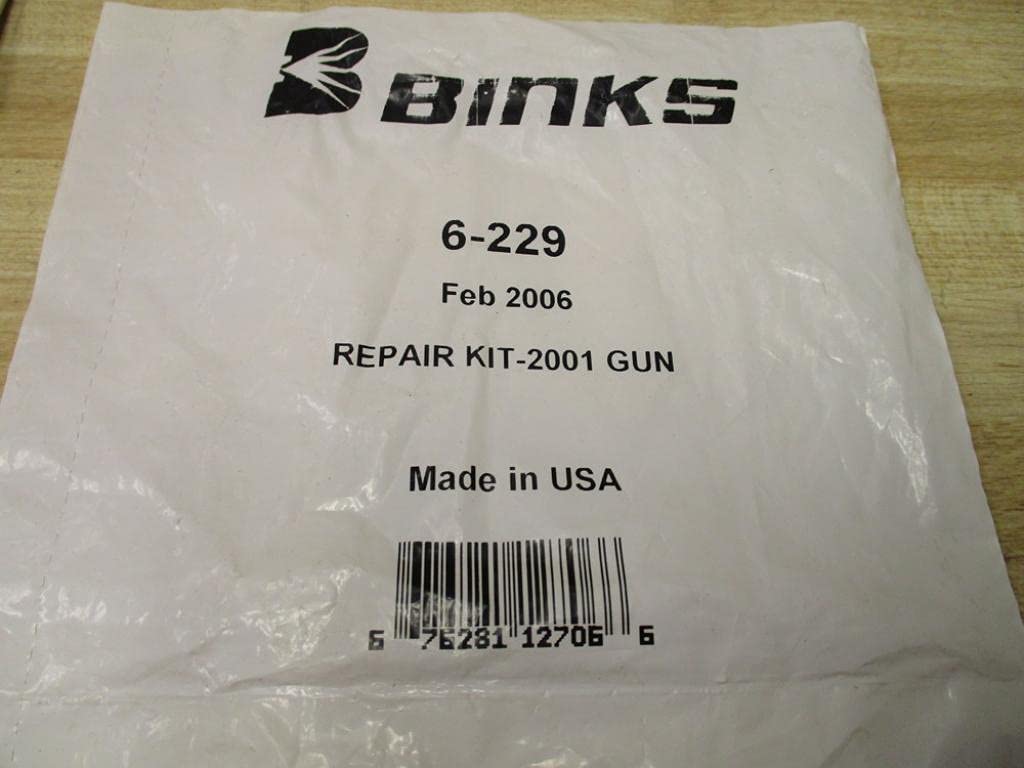 Binks 6-229 Spray Gun Repair Kit for 2001 Gun