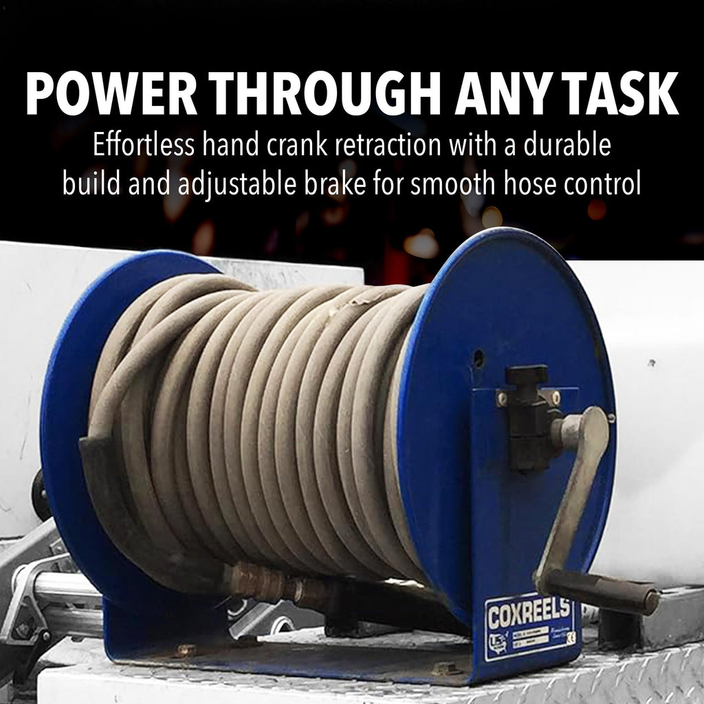 Coxreels 112-3-50 Compact Hand Crank Hose Reel, 300 PSI, Reel Only