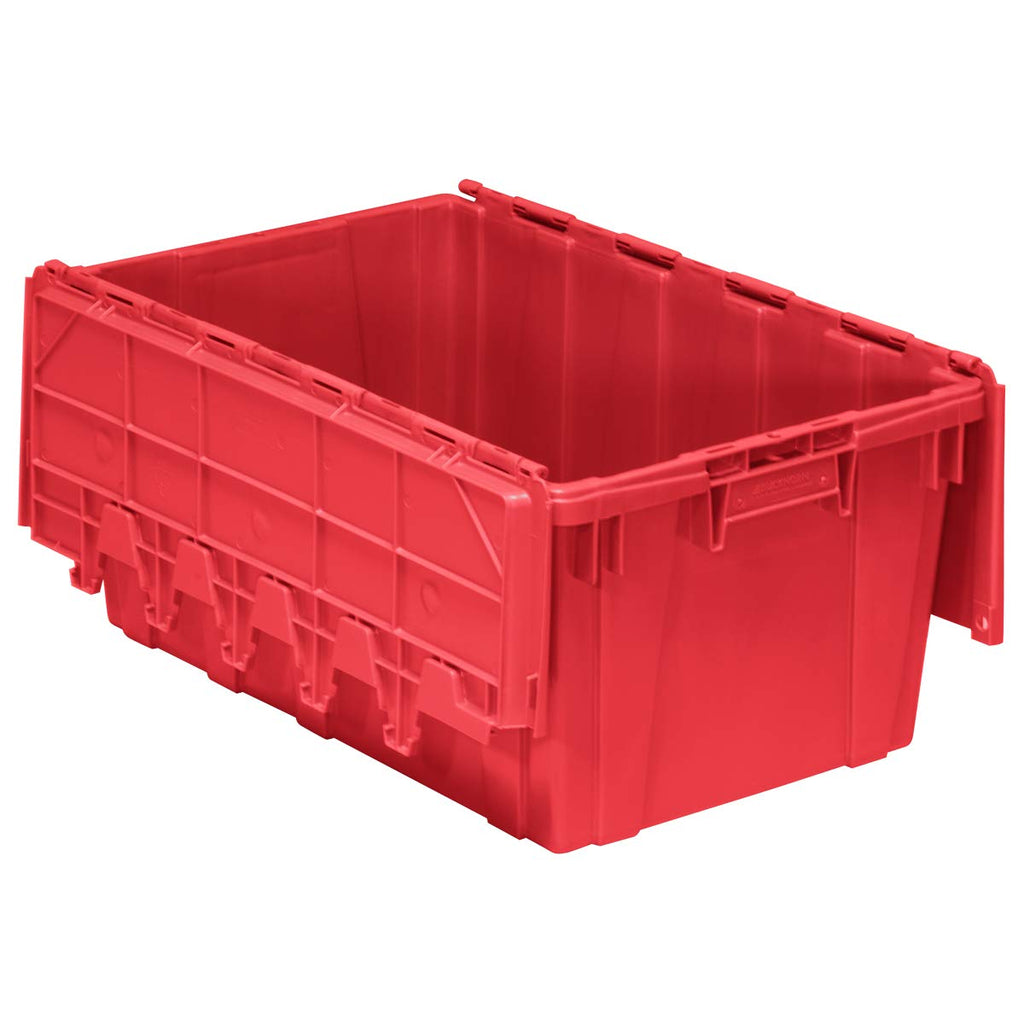 Buckhorn Industrial Grade Plastic Attached Lid Flip TOP 17 gallon Container Tote - 27" x 17" x 12" - Grey