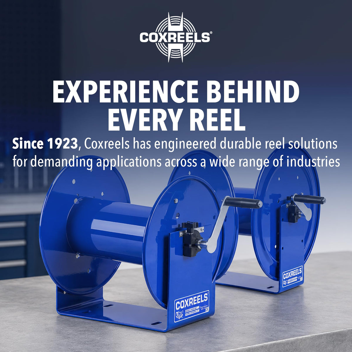 Coxreels 112-3-50 Compact Hand Crank Hose Reel, 300 PSI, Reel Only