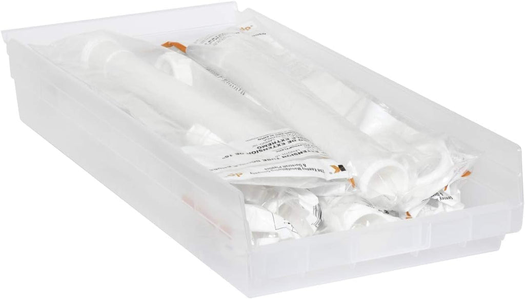 Akro-Mils 30174 24-Inch by 11-Inch by 4-Inch Plastic Nesting Shelf Bin Box, Blue, Case of 6