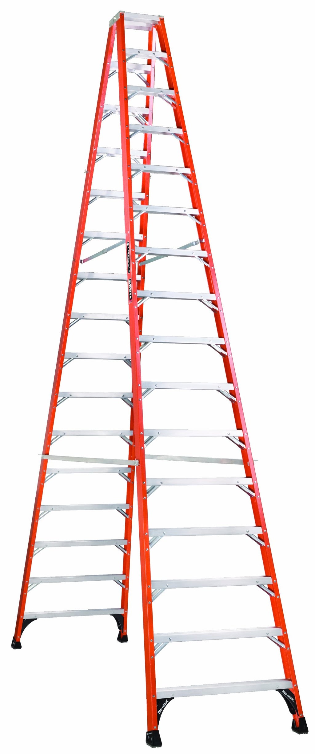 Louisville Ladder Fiberglass Twin Front Ladder, 375-Pound Duty Rating