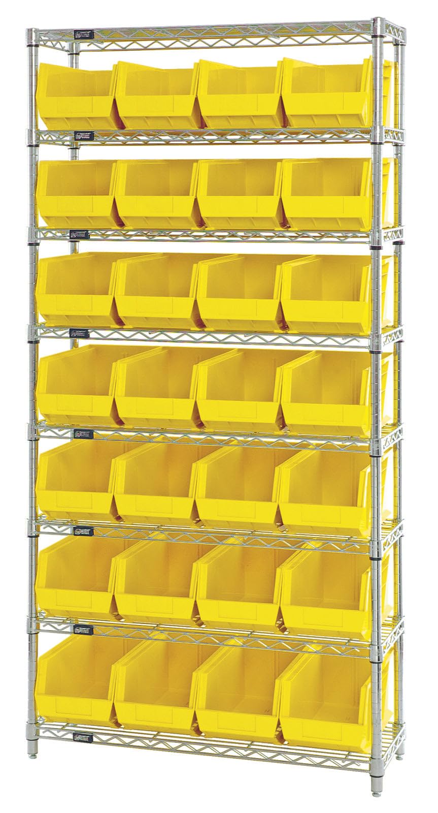 Quantum Storage QUS240 Heavy-Duty Stackable Plastic Storage Bins for Workshop, Warehouse & Garage, Ultra Stack & Hang, 14-3/4" x 8-1/4" x 7", 12-Pack