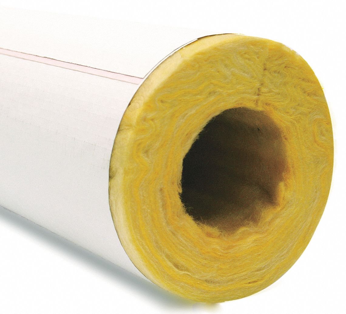 1-1/2" x 3 ft. Fiberglass Pipe Insulation, 1/2" Wall