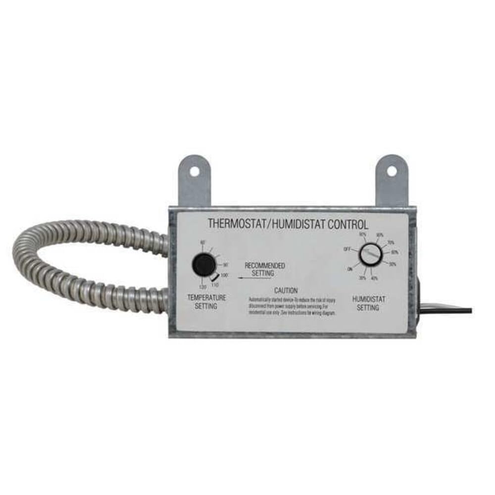 Dayton 10N203 Attic Fan Thermostat, Galvanized Finish