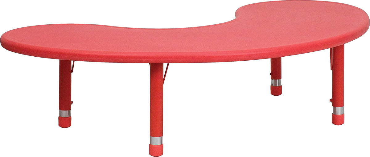 Flash Furniture Adjustable Half-Moon Blue Plastic Activity Table