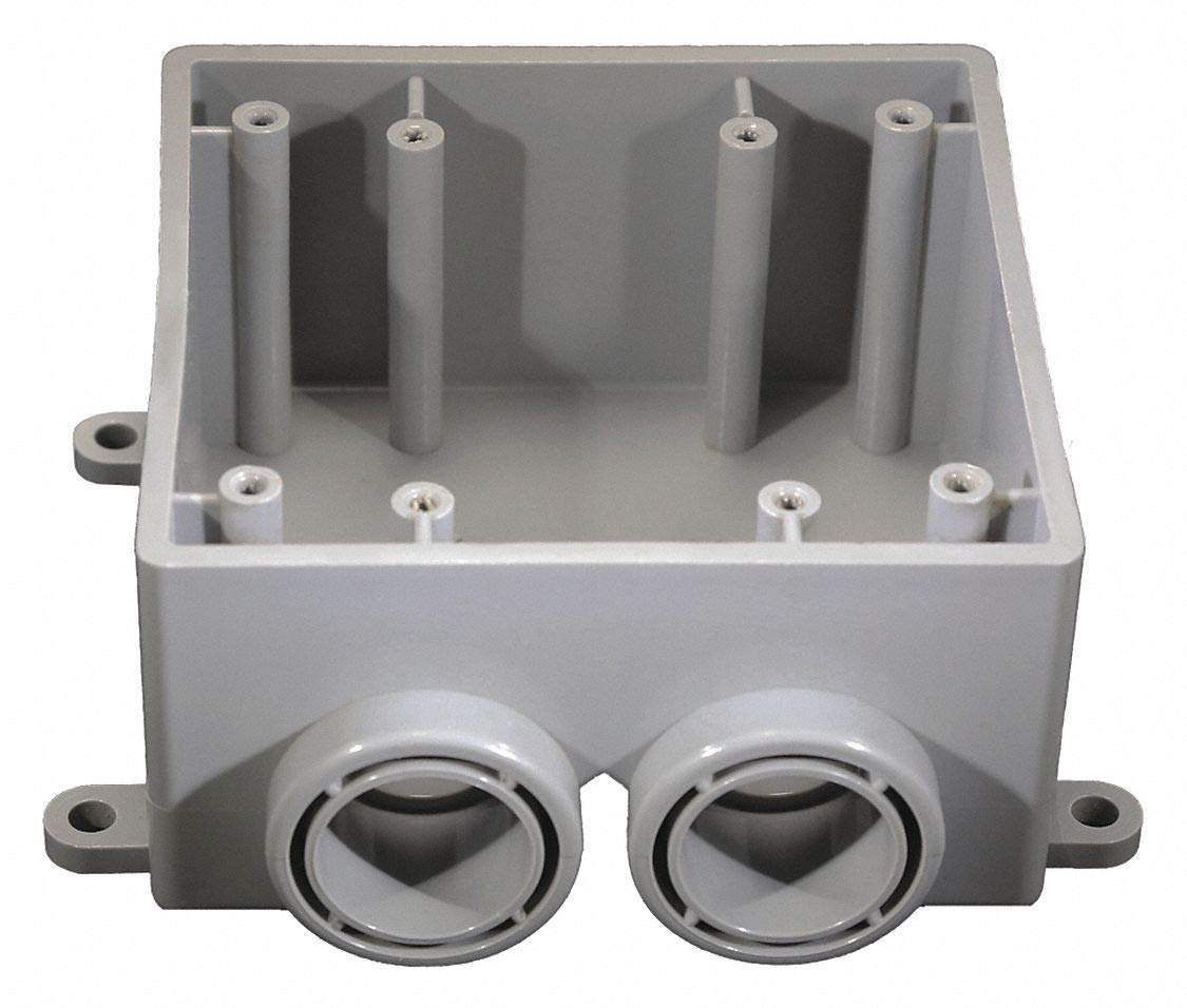 Cantex Weatherproof Box, 2-Gang, PVC, 36.3 cu. in.