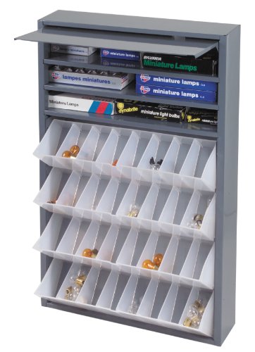 Durham 590-95 Gray Cold Rolled Steel Tilt-Out Tray Dispensing Cabinet, 19" Width x 26-3/4" Height x 4" Depth