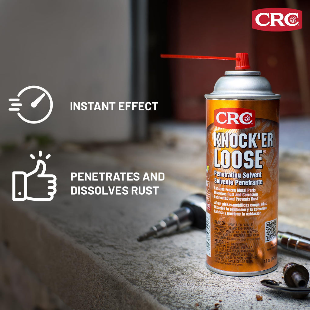 CRC Knock'er Loose Penetrating Solvent - Rusted Bolt Remover 13 oz, 12-Pack