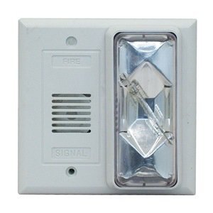 Horn Strobe, Clear, 4-1/2 In. H, 24VAC/DC