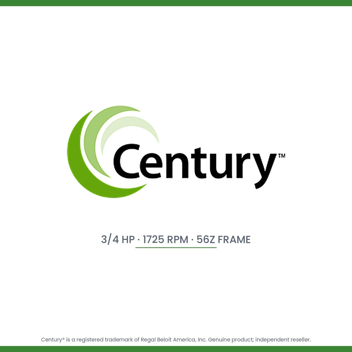 Century OS2074 Split Phase Rigid Base Motor, 3/4 HP, 1725 RPM, 56Z Frame, 115V