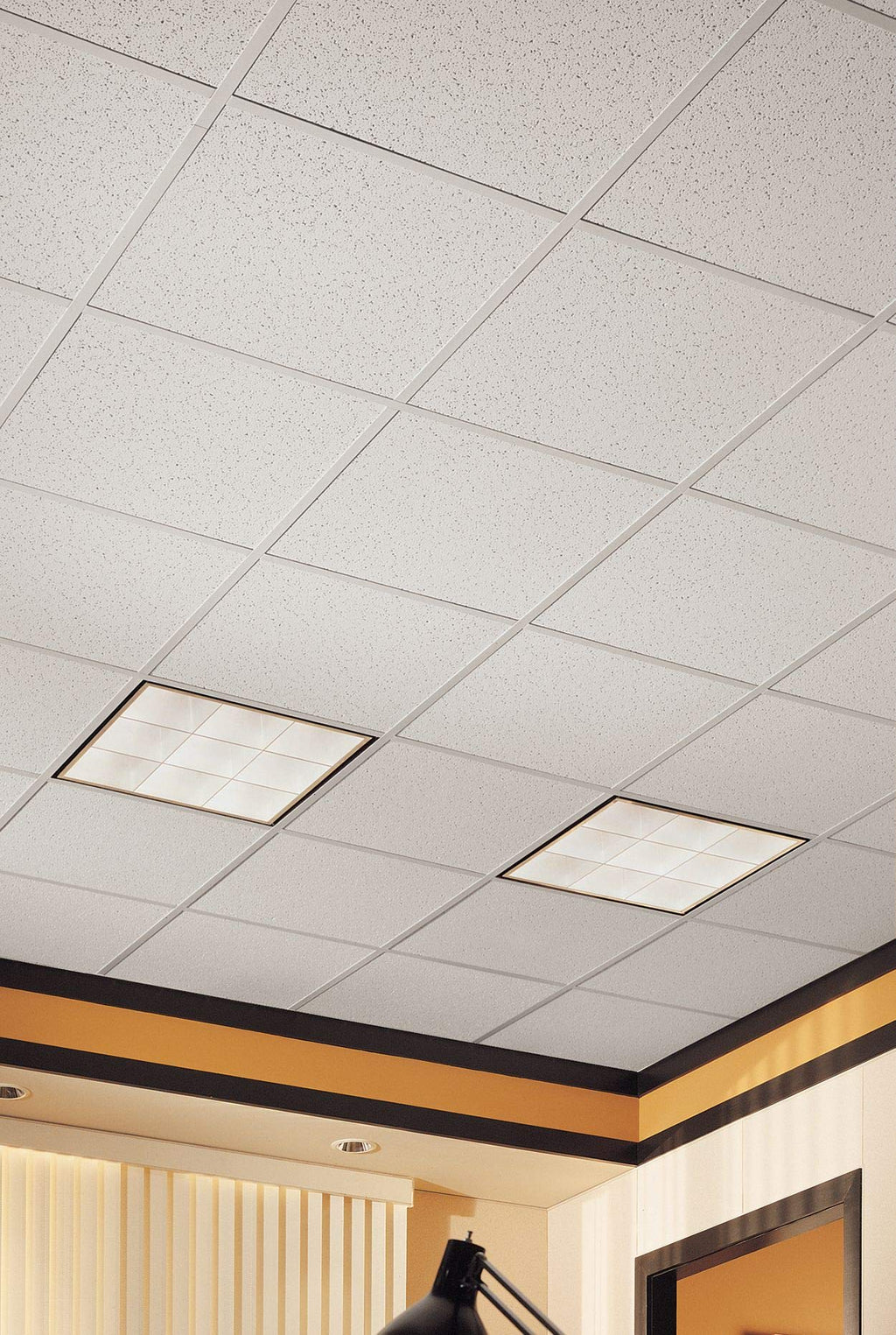 Armstrong Cortega 704 2x2 Acoustic Ceiling Tiles, White, 16 pcs