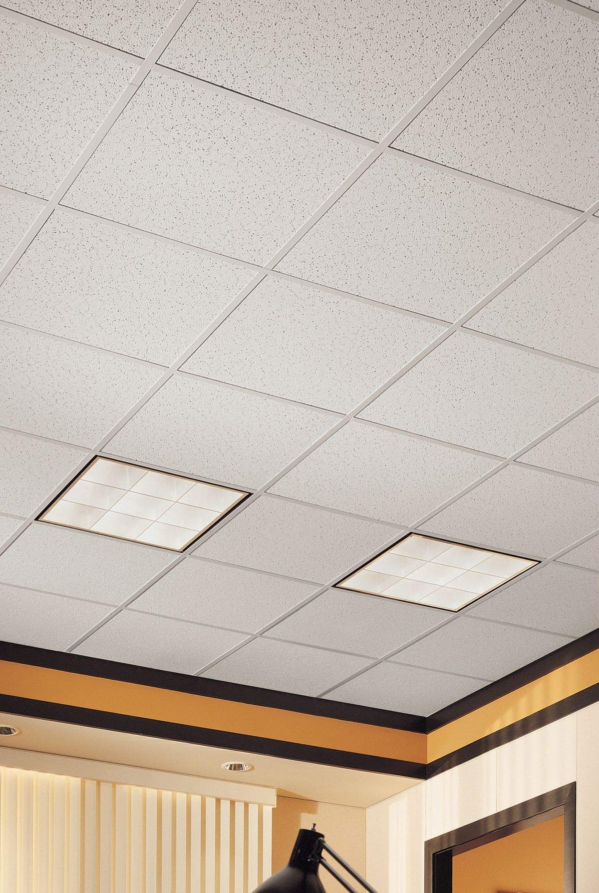 Armstrong Cortega 704 2x2 Acoustic Ceiling Tiles, White, 16 pcs