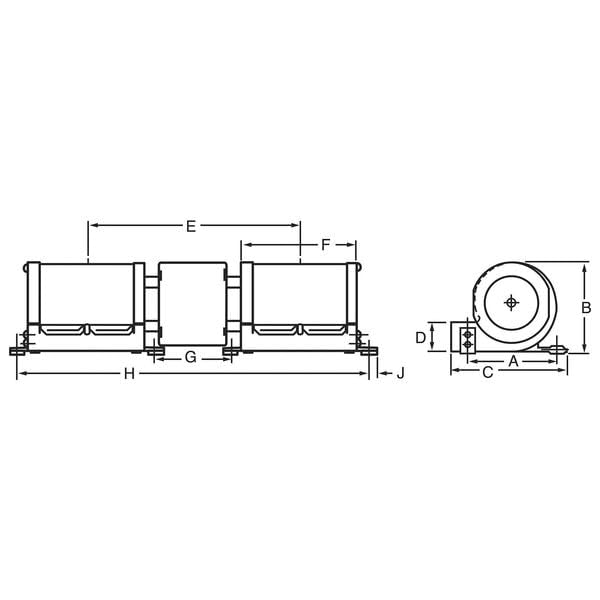 Dayton 1TDU8 Low Profile Blower, 115V