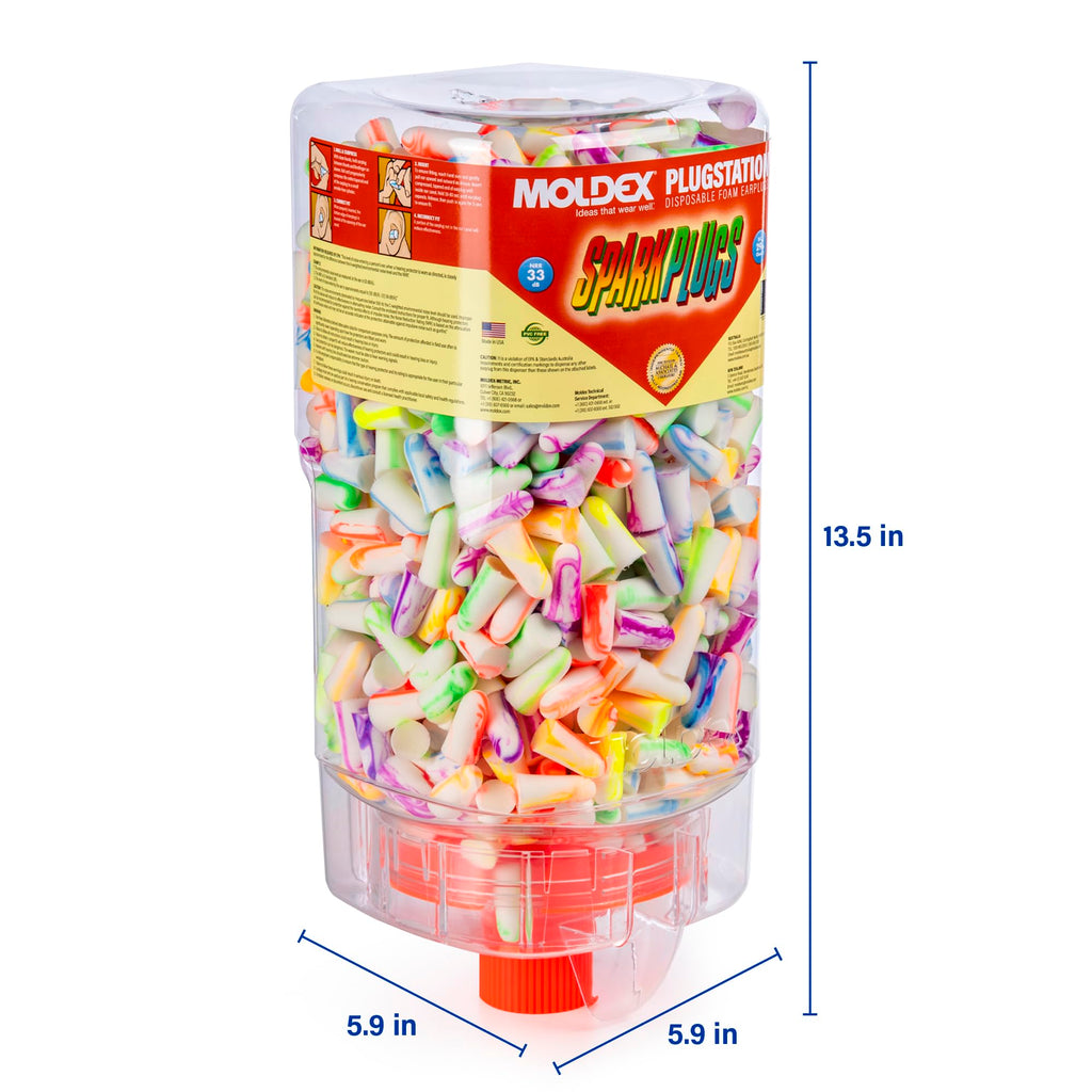 Moldex SparkPlugs PlugStation Earplug Dispenser, Cordless, 33 NRR, 500 Pairs