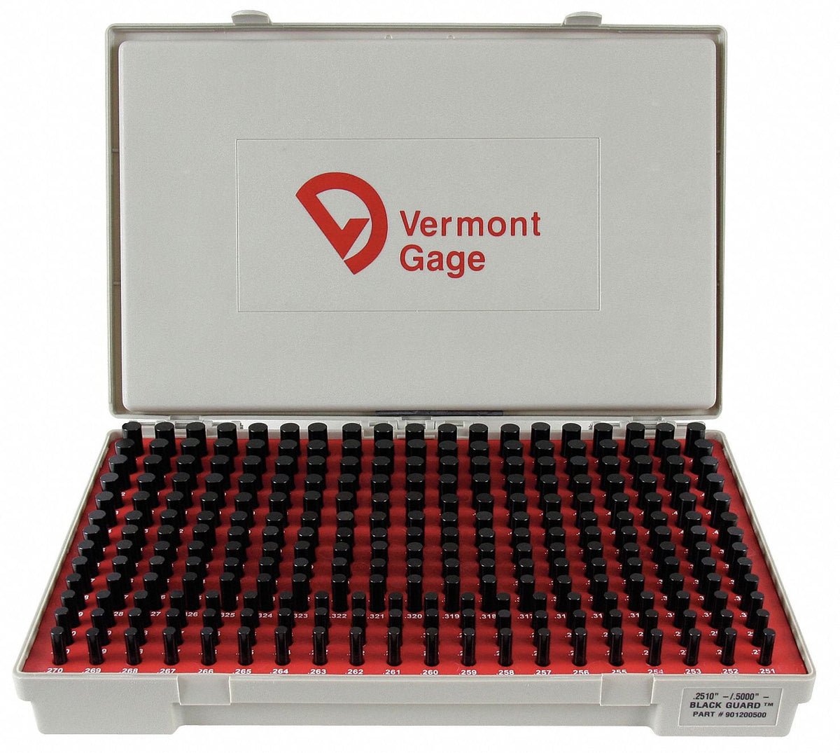 Pin Gage Set, Minus, 0.251-0.500 In, Black