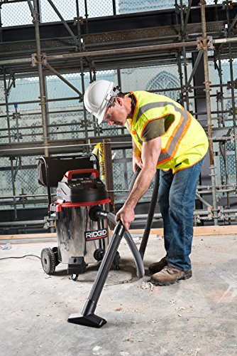 RIDGID 50353 1610RV Stainless Steel 16-Gal. Wet/Dry Shop Vacuum with Cart, 6.5 Peak HP