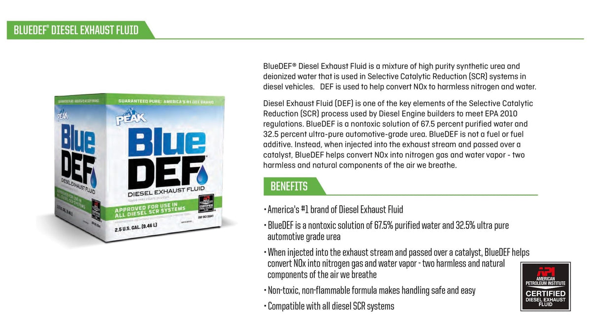 BlueDEF DEF002 Diesel Exhaust Fluid - 2.5 Gallon Jug (10)