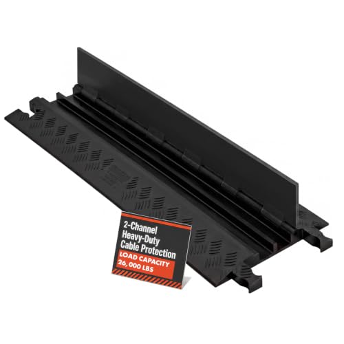 Checkers 2 Channel Low Profile Drive Over Cable Protector, Heavy Duty Loads up to 26,000 Pounds, Polyurethane Construction, Improved Traction and Stability