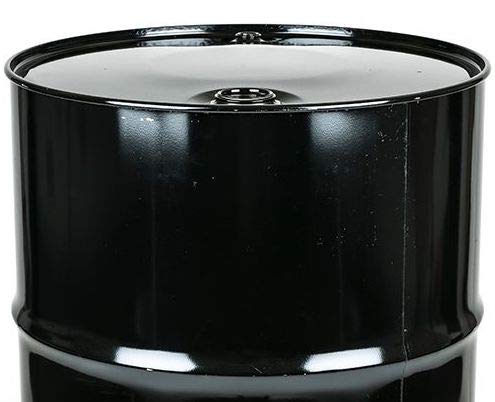 Black Steel Drum, 55 Gallon, Closed Top